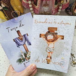 Livreto 14 estações da Via Sacra e/ou Terço da Quaresma