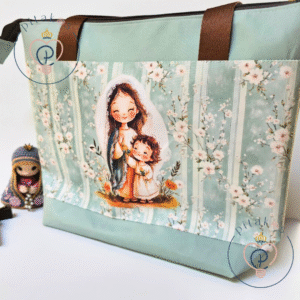 Bolsa - Tradicional ou Máxi - Estampa Maria e Jesus Menino