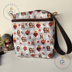 Bolsa tiracolo - Imaculado Coração de Maria e Sagrado Coração de Jesus