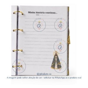 Fichário Católico A5 Nossa Senhora Aparecida – 200 Páginas