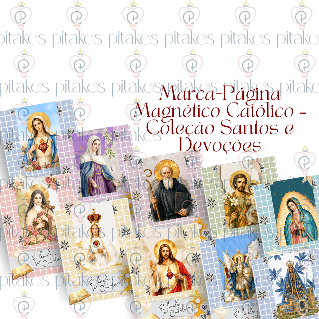 Marca-Página Magnético Católico | Coleção Santos e Devoções