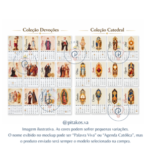 Calendário 2027 Ímã de Geladeira Católico | Coleções Catedral e Devoções | Pitakos